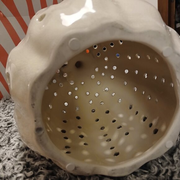 9" Tall Cut Out Ceramic Pumpkin Decoration/Candle Cover - Picture 6 of 10